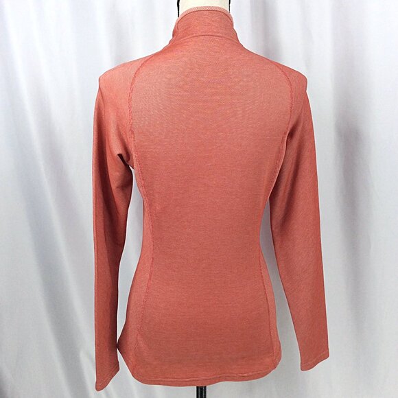 Patagonia Capilene 1/4 Zip Pullover Women Size Small Orange Midweight Base Layer - Picture 3 of 10